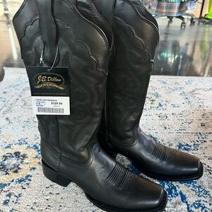 J.B. Dillon Classic Black Cowboy Boots